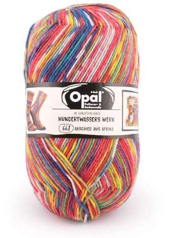Opal - Opal Nach Hundertwasser Auflage 4054-668 (425m) 4-Lagig Langlebig Socke Garn - 1x100g