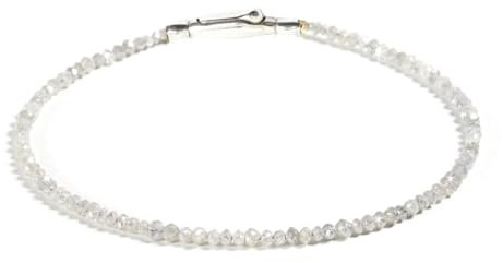 GLOWYBOX Diamant Armband aus natürlichen, echten Diamanten facettiert, Verschluss 925er Sterling Silber Tennisarmband, Diamantarmband Geschenkidee für Damen Frauen, Herren,Männer (weiß, 17)