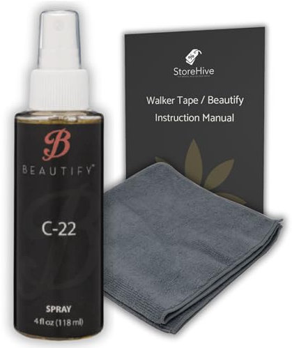 Beautify C-22 Solvent Bundle for Effortless Tape Extensions Remover by Walker Tape | Adhesive Remover for Skin, Hair & Wigs | Cleaning Cloth Included