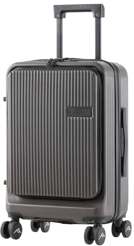 Dellonda 20 Cabin Size Luggage with 2 x Laptop Compartments, Dual TSA Lock, USB Functionality, 4 x 360° Wheels for Business Travel - DL157