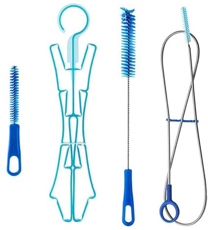 Trinkblase, 4-in-1-Wasserblasen-Reinigungsset, 3 Bürsten, 1 zusammenklappbarer Stützrahmen, Mehrzweck-Wasserblasen-Reiniger-Set zur Reinigung von Wasserbeuteln, Mundstücken und der Innenseite von