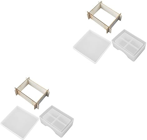 SEWACC 2 Sätze Untersetzerform Schmuck Tablett Untersetzerhalter Form Gießformen für Untersetzer Abs DIY-Tool pädiprotect the prot DIY-Kristall-Epoxy-Form Spiegelform aus Silikon hölzern
