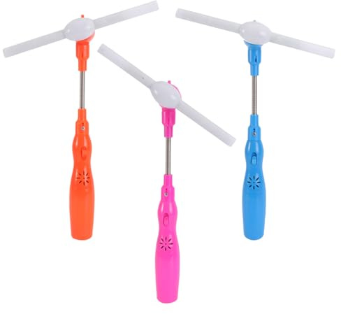 Alasum Glowing Music Toy Stick Electric Rotary Light up Wand for Kids Educational Sound Toy 3 Pieces Set Battery Not Included