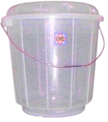 [Set of 3] 7L Litre Plastic Clear Buckets with Lid and Metal Handle Multipurpose Storage Bucket Hard Wearing Bucket for Garden Home Cleaning Camping Fishing Travel Water Storage