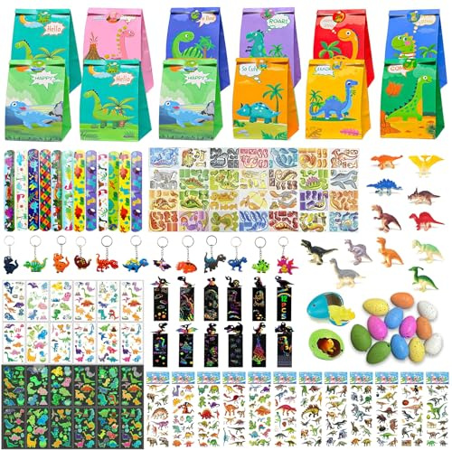EIKEJI Pochette Cadeau Anniversaire Enfant, 120Pcs Dinosaure Anniversaire Toys, Gadgets Set Party Favors Garçon Fille Prix du CarnavalNoël School Award Petits Jouets Fillers Cadeau de Classe