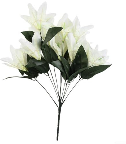 Stargazer - Ramo de lirios artificiales (45 cm), color blanco