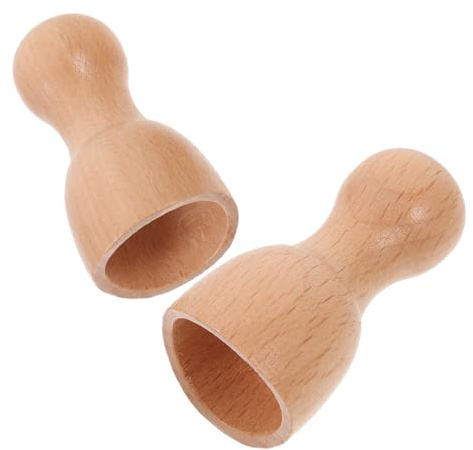 Coppette da Massaggio in Legno Khaki 2 Pezzi per Uso Domestico | Superficie Liscia, senza Sbavature, Formato Leggero e Portatile, Adatte per Casa e Ufficio