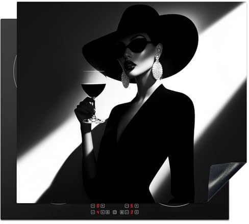 KitchenYeah© Cubre Vitrocerámica | 60x52 cm - Protector Vitroceramica Induccion - Tapa - de Mujer - Vino - Chic