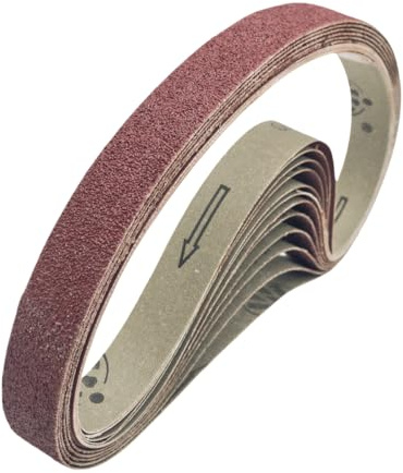 FEIHU 10 Stück Aluminiumoxid-Schleifbänder 25x762 mm. Schleifband-Set, für Bandschleifer,Polieren Metall,Holz.（Korn 180）