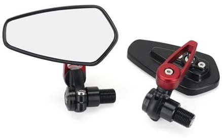 CMGGMKEZDP Seitlich Drehbarer Lenkerendenspiegel Motorradzubehör Für Y&amaha MT 07 09 MT07 MT09 MT10 SP XSR700 XSR900 FZ07 MT-10 MT-07 Motorrad Rückspiegel(Rot)