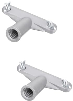SHINEOFI Lot De 2 Embouts De Manche Télescopique Pour Balai À Franges Adaptateur Pour Manche De Balai Support De Montage Extérieur Alliage D'Aluminium Argenté