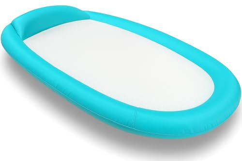 Best Sporting Hamac à eau gonflable en maille I Matelas gonflable avec filet | Piscine Lounge Float I Plaisir d'été pour adultes I Poids max. de l'utilisateur 100 kg (turquoise)