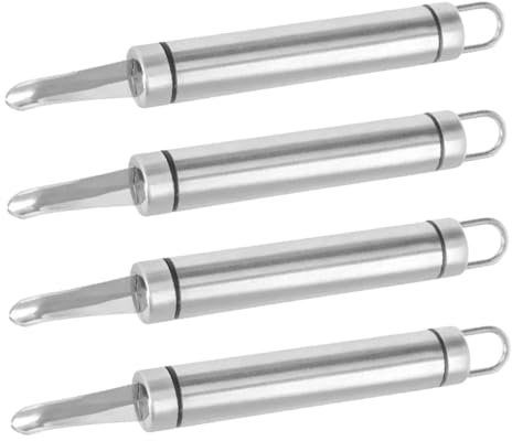 TOPPERFUN Évideur Multifonctions pour Crevettes Et Longanes 4 Pièces Acier Inoxydable Portable Outil pour Retirer Noyaux Fruits La Cuisine Professionnelle Maison Camping