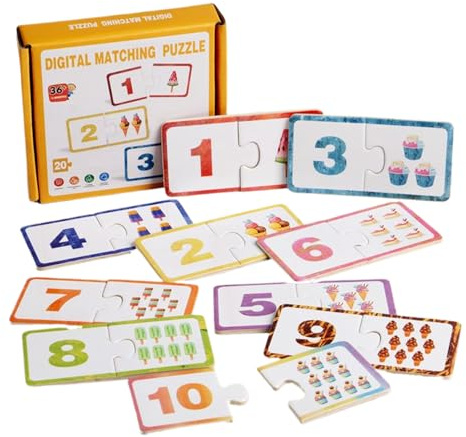 CGACCSD Gedächtnisspiel, Vorschulspielzeug aus Holz, interaktives Lernen mit Farben und Zahlen für Kinder ab 3 Jahren, für Klassenzimmer, Camping und Familienspaß