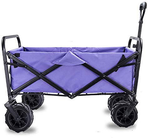 Chariot de camping pliable – Chariot utilitaire robuste pour la plage et le shopping – Charge maximale 90 kg – Chariot de transport portable pour l'extérieur et les activités familiales