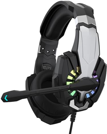 Pretfy KOTION Each G9000 Plus Casque de Jeu avec Microphone 3,5 Mm avec Contrôle du Volume pour Ordinateurs de Bureau et Téléphones Mobiles (Noir)