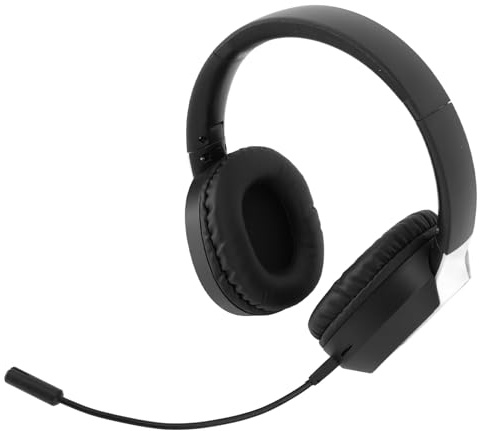 BONKZEBU Casque de Jeu sans Fil, Son Clair, Suppression du Bruit, Casque pour une Expérience de Jeu Immersive et des Appels Clairs pour les Appareils en Plastique (Noire)