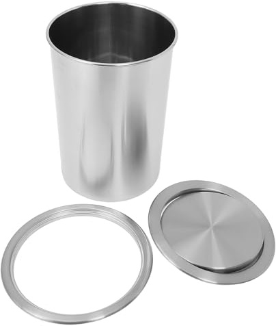 Ipetboom Cubo de Basura Empotrable de Acero Inoxidable con Tapa Abatible para Encimera Diseño Compacto para Cocina y Baño Resistente a Arañazos Juego de 3 Piezas D-205Z-430-29