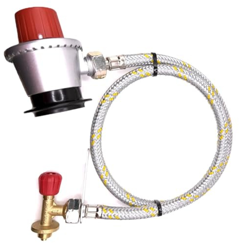 DN Autogas Parts 901 904 907 - Juego de adaptadores de recambio para cilindro de gas, manguera de alta presión de 1,50 m, conector de clip jumbo de 35 mm, presión no reducida, ancho 21,8 x 1/35,6 cm