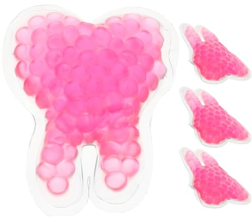 HOODANCOS Pack De Glace Pour Dents Réutilisable 4 Pièces Gel PVC Forme Dent Avec Bords Arrondis Pour Réhabilitation Dentaire Et Santé Bucco-Dentaire Pour Adultes
