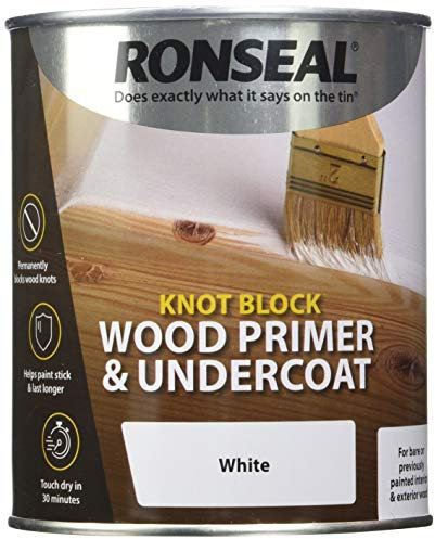 Ronseal Knot Block Wood Primer and Undercoat White 750ml