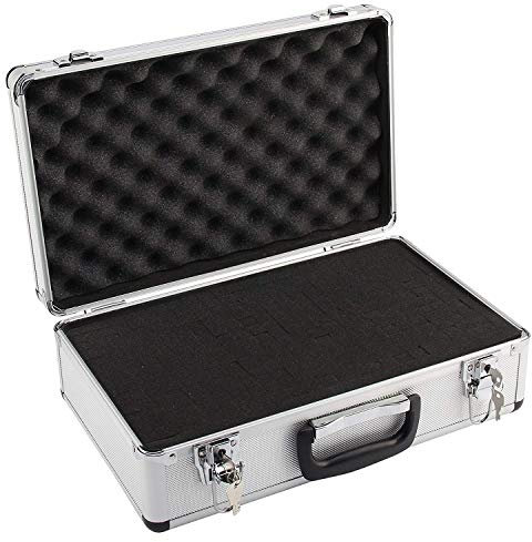 MultiWare Flight Case Aluminium Foam Microphone Camera Photography Carry Lock Storage Box L400mm x W240mm x H125mm