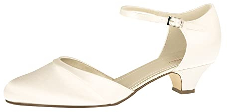 Rainbow Club Brautschuhe Vida - Ivory Satin - Pumps Größe 40 EU 7 UK Damen…