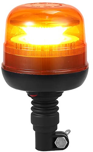 Justech 30 LED Gyrophare LED Ambre 12/24V E-mark Lumière Stroboscopique IP67 étanche 3 Modes de Flash Strobe Beacon Light pour Camion Tracteur Caravane