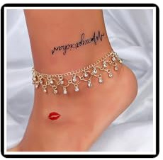 Crystal Lariat Circle Anklet Bracelet Boho Rhinestone Diamond Tassels Foot Chain Beach Barefoot Sandal Jewelry for Women Girls (Gold)