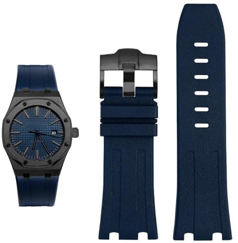 TIOYW Gummi Silikon Band Für AP Abby 15703 Royal Oak Offshore Serie Uhr Kette Zubehör 28mm Uhrenarmband, 28mm, Achat