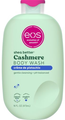 eos Cashmere Body Wash – Crème de Pistachio fuktgivande duschgel – Krämig gelformel – Med sheasmör – 473 ml (16 fl oz)