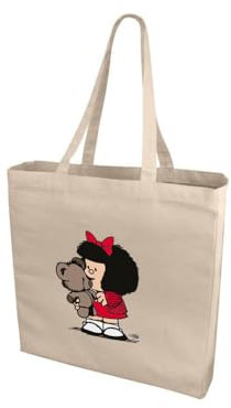 Grafoplás | Borsa Tote Mafalda Grande con soffietto | Tessuto | Cotone 220 g | Modello Orso | 38,5 x 40,5 x 9,5 cm | Maniglie 30 cm | Peso max. 8 kg, rosso, 38,5x40,5x9,5cm, Contemporaneo