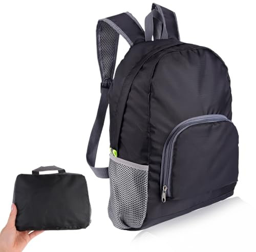 Ultra Lightweight Foldable Backpack Waterproof Small Fishing Rucksack Packable Daypack for Travelling Water Resistant Walking Gifts School Christmas for Women Men Outdoor Camping Hiking Biking