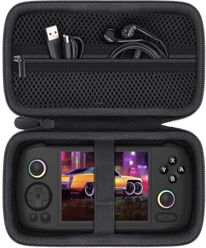 khanka Hard Travel Case for Anbernic RG406h Retro Handheld Game Console | EVA Hard Shell, Mesh Pocket Accessory Storage, Travel-Ready Portable Storage, Easy Carry Handle, Protective Case Only
