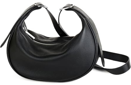 DONNAIN Crossbody Bag Damen Leder, Moon Bag, kleine Umhängetasche | Halbmond Tasche Damen Leder, Cross Body Bag for Women, Shoulder Bag Women mit verstellbarer Riemen, Schultertasche
