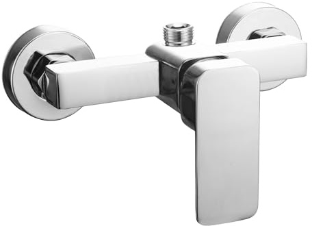 Shower Mixer Taps Wall Mounted Manual Exposed Shower Mixer Valve Single Lever Bathroom Faucet with G1/2 Outlet (UP) Modern Shower Faucet Chrome Stainless Steel Bath Tap for Cold and Hot Water