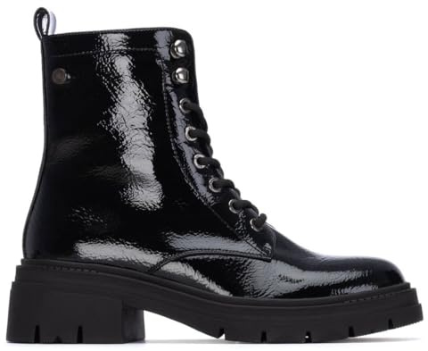 XTI - Botín Militar Mujer Negro - Calzado Cómodo y Versátil - Moda casual - Modelo 14429601 (Talla 39)
