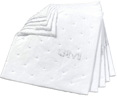 3M Petroleum Sorbent Pad HP-255, High Capacity,White,17 Length x 19 Width
