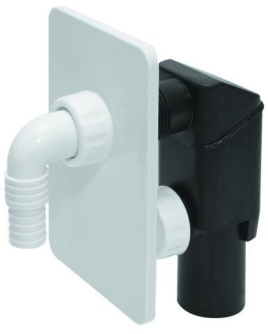 White Concealed Washing Machine Dishwasher Waste Pipe Drain Trap Kit Self Cutting Out