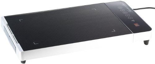Rosenstein & Söhne Ceran Grill: Tisch-Glasgrill mit Touchpad und Timer, 800 W, bis 300 °C (Teppanyaki, Glaskeramik Grillplatte, BBQ)