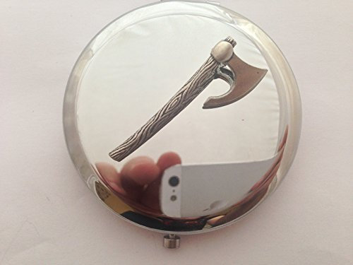 H4 Battle Axe Stunning Pewter Emblem on a ladys high polished Round Compact Mirror in Presentation Box comes with Pride In Details packaging. Made in Sheffield