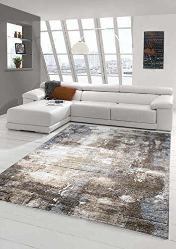 Teppich-Traum Designer Teppich Wohnzimmer modern ABSTRAKT Linien braun beige grau Creme meliert Größe 120x170 cm