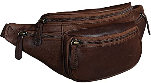STILORD Eliah Vintage Gürteltasche aus Leder - Perfekt für Reisen, Festivals und Outdoor - Unisex Bauchtasche für Handy und Kamera Farbe:Cognac - Hellbraun