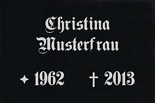 LaserArt24 Granit Grabstein, Grabplatte oder Grabschmuck mit dem Motiv Grabstein-ag02 und Ihrem Text/Daten