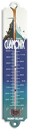 Éditions Clouet 57705 - Thermomètre 30x8 cm PLM - Eté hiver - Chamonix