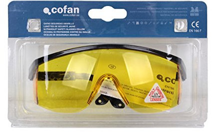 Cofan Blister Gafas de Seguridad | Lente Color amarillo | Protección UV | EN 166:2001