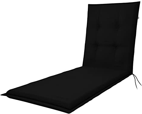 Doppler Auflage Rollliege Star Anthrazit I Gartenliege-Polster 195x60x6cm aus 100% Dralon I Liegestuhl-Auflage weich & bequem I Liegenauflage zum Festbinden an Rollliege