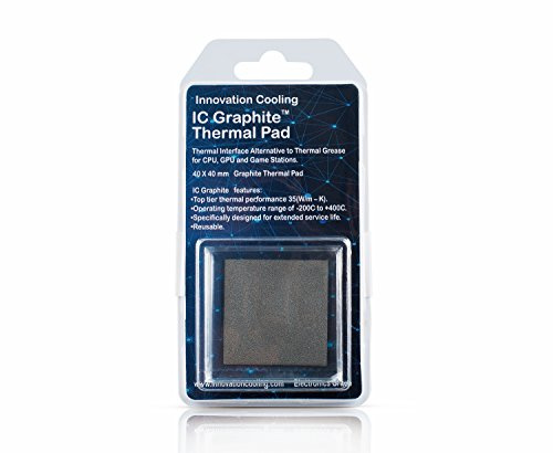 Innovation Cooling Graphite Thermal Pad – Permanent Replacement for Thermal Paste/Grease (40 X 40mm)