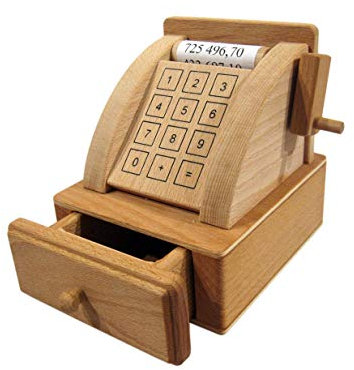 Traditionelle Kaufladenkasse, Holzspielzeug, Kaufladenzubehör