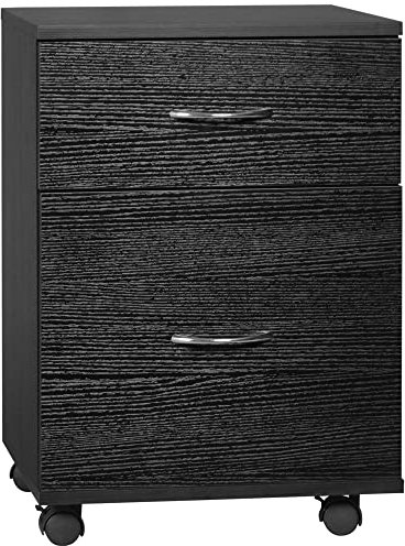 HOMCOM Rollcontainer Bürocontainer Kommode Schubladenschrank auf Rollen, Spanplatte, 41x39x58cm (Schwarz)